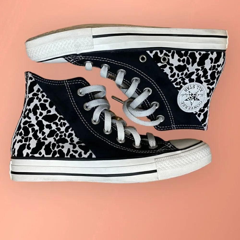 Converse Chuck Taylor All Star Quarter Split Suede Leopard Print Sneakers - Picture 8 of 11